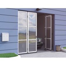 Промышленные складные панорамные ворота без нижней направляющей