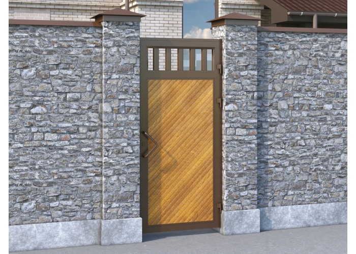 Калитка в алюминиевой раме с заполнением сэндвич-панелями PSD-A